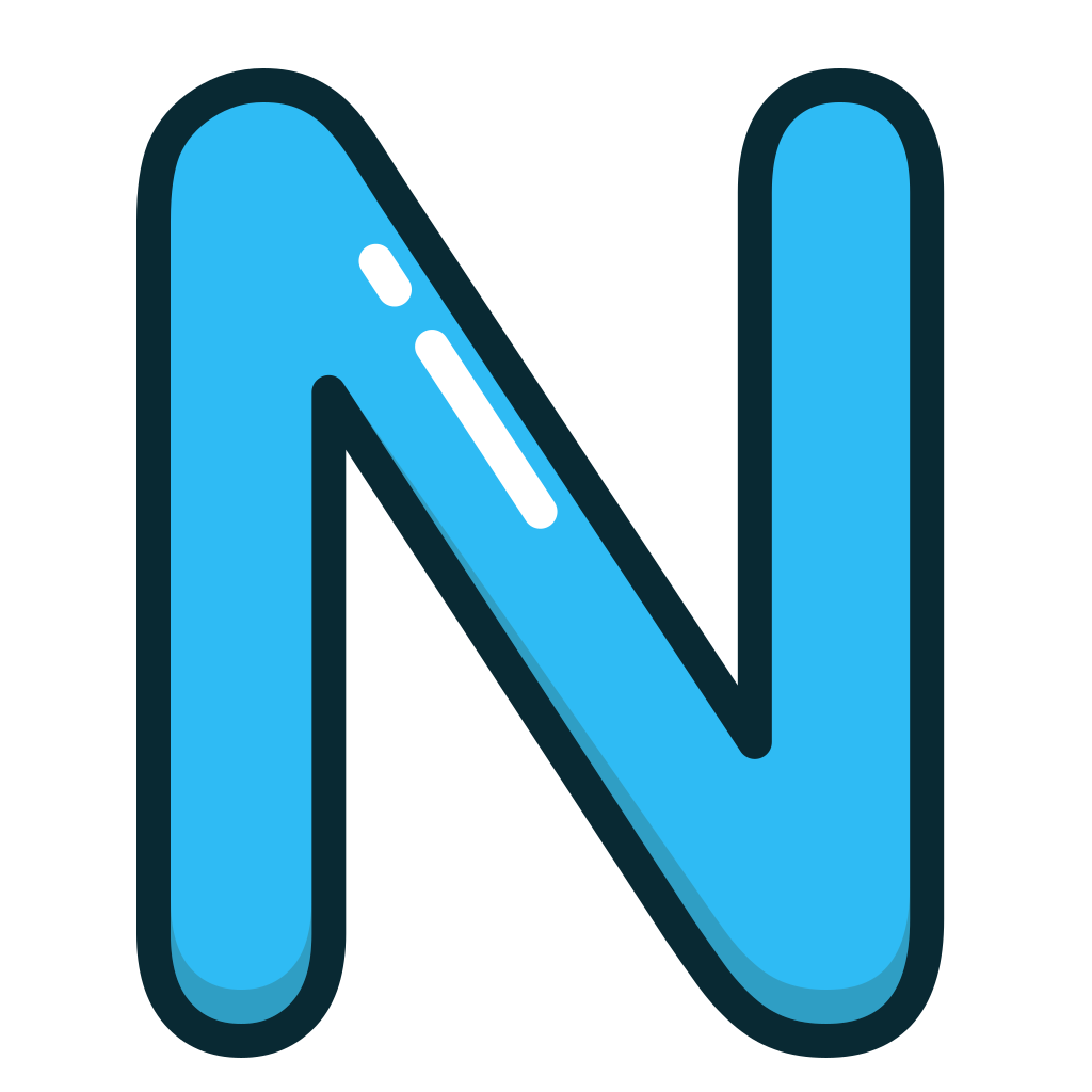 Blue letter n Alphabet Letters Icon Free Download