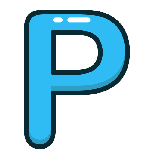 Blue, letter, p, alphabet, letters icon - Free download