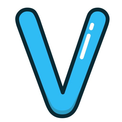 Blue, letter, v, alphabet, letters icon - Free download