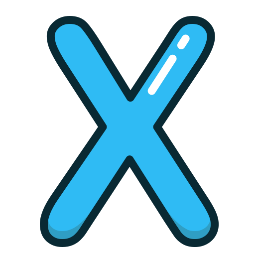 Blue, letter, x, alphabet, letters icon - Free download