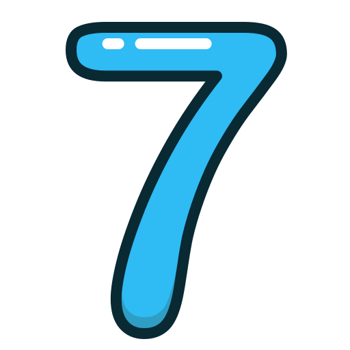 Blue, number, numbers, seven icon - Free download