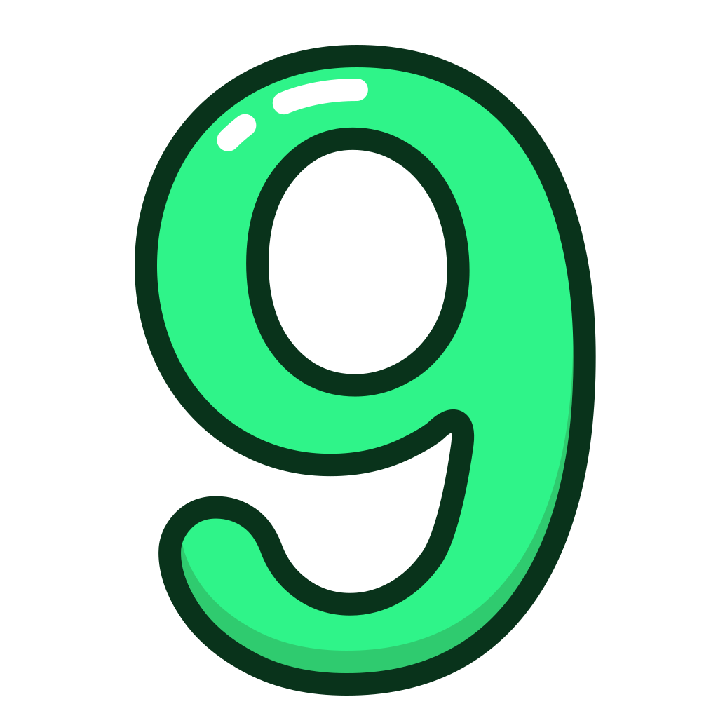 Девять нарисовать. Цифра 9. Интересная цифра 9. Цифра 9 мультяшная. Цифра 9 зеленая.
