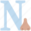 n, letters, alphabet, lettering, writing, nose 