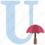 u, letters, alphabet, lettering, writing, umbrella 