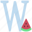 w, letters, alphabet, lettering, writing, watermelon 