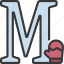 m, letters, alphabet, lettering, writing, mitten 