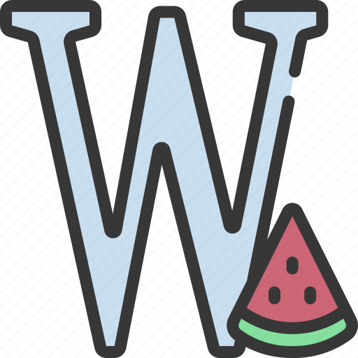 W, letters, alphabet, lettering, writing, watermelon icon - Download on Iconfinder