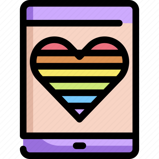 Cell, homosexual, lgbt, phone, pride, rainbow icon - Download on Iconfinder