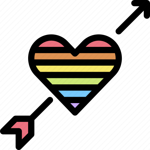 Arrow, heart, homosexual, lgbt, pointer, pride, rainbow icon - Download on Iconfinder