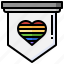 banner, love, solidarity, rainbow, shapes 