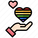 give, love, rainbow, heart, romance