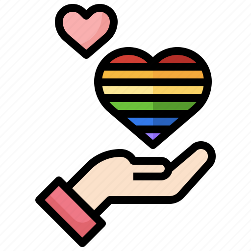 Give, love, rainbow, heart, romance icon - Download on Iconfinder