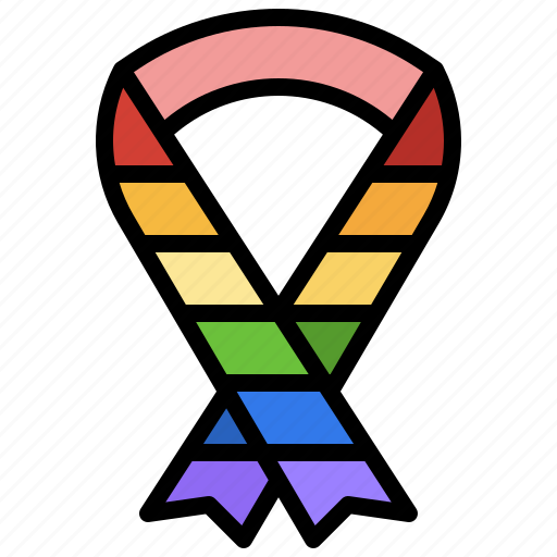 Ribbon, lesbian, homosexual, rainbow icon - Download on Iconfinder