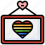 sign, love, romance, rainbow, panel 