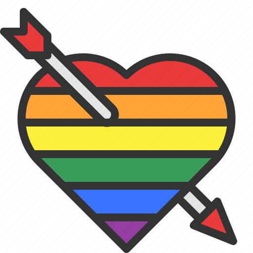 Lgbt, pride, heart, love, arrow, lgbtq icon - Download on Iconfinder