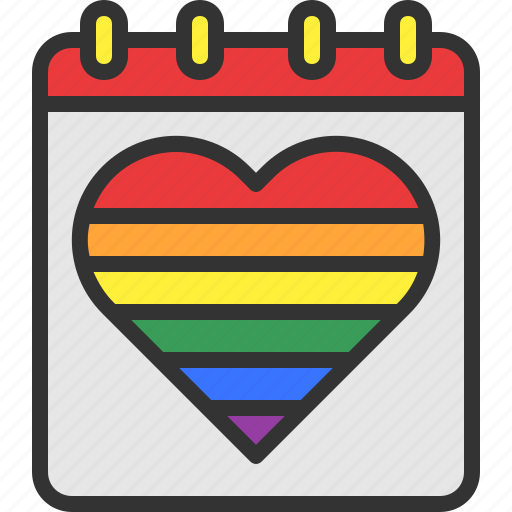 Lgbt, pride, heart, love, calendar, lgbtq icon - Download on Iconfinder