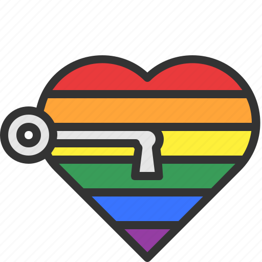 Lgbt, pride, heart, love, unlock, lgbtq icon - Download on Iconfinder