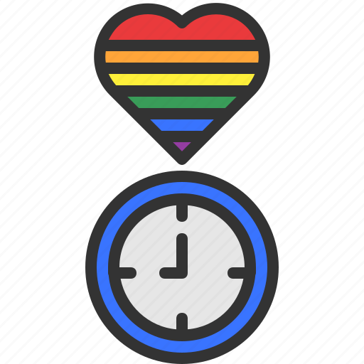 Lgbt, pride, heart, love, watch, time, lgbtq icon - Download on Iconfinder