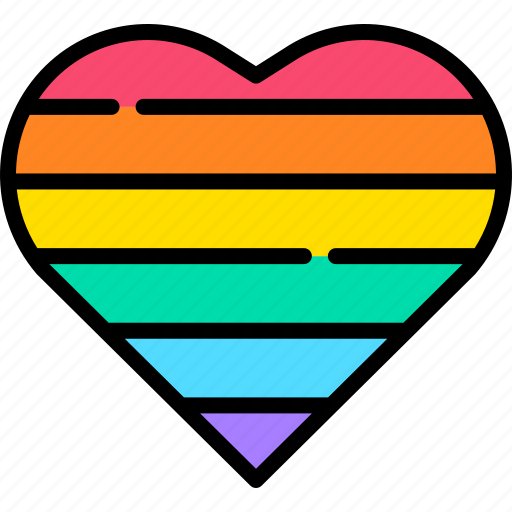 Heart, love, lgbt, homosexual, lesbian, gay, rainbow icon - Download on Iconfinder