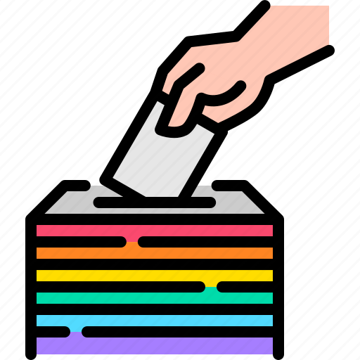 Vote, lgbt, voting, rainbow, freedom, election, politics icon - Download on Iconfinder