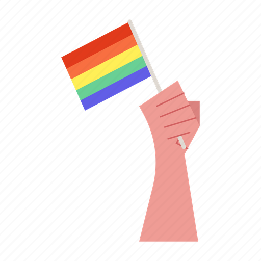 Hand, holding, pride flag, activist, lgbtq+, pride parade, protesting icon - Download on Iconfinder
