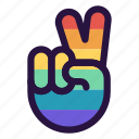 lgbt, victory, sign, peace, hand, pride