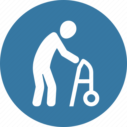 Long term care, old man, walker icon - Download on Iconfinder