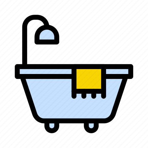 Shower, towel, bath, tub, lifestyle icon - Download on Iconfinder