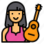 avatar, guitar, musical, player, woman 