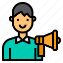 avatar, man, marketing, megaphone, promotion 