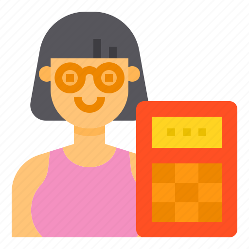 Accountant, avatar, business, calculator, woman icon - Download on Iconfinder