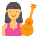 avatar, guitar, musical, player, woman 