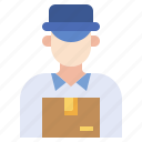 deliveryman, person, package, professions, jobs