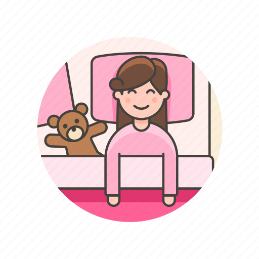 Bedtime, lifestyle, bear, girl, sleep, teddy, woman icon - Download on Iconfinder