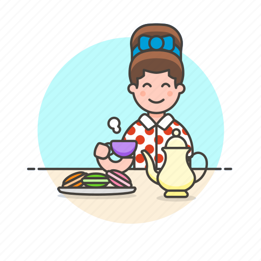 English, lifestyle, party, tea, dessert, relax, woman icon - Download on Iconfinder