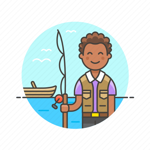 Fisherman, lifestyle, catch, food, hobby, man, pole icon - Download on Iconfinder