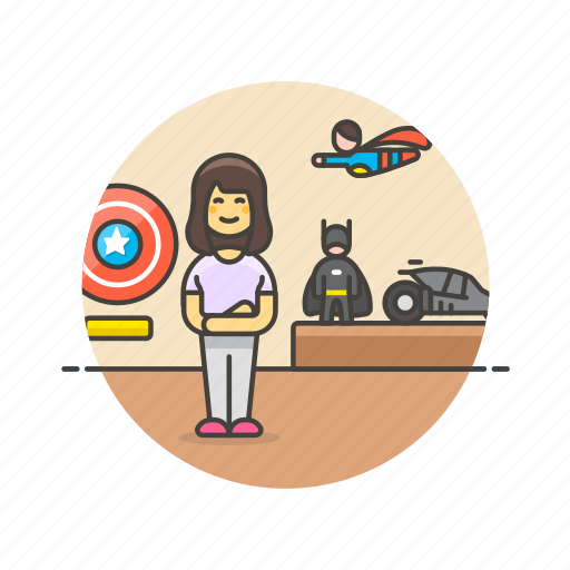 Collector, hero, lifestyle, model, batman, superman, woman icon - Download on Iconfinder