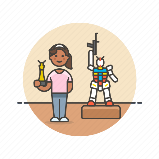 Builder, hobby, lifestyle, model, museum, robot, woman icon - Download on Iconfinder