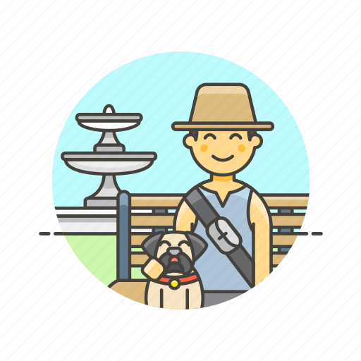 Lifestyle, lover, pet, bench, dog, man, sit icon - Download on Iconfinder