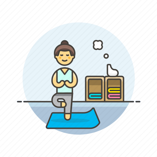 Balance, lifestyle, yoga, hobby, mat, relax, woman icon - Download on Iconfinder