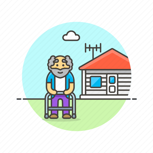 Grandfather, house, lifestyle, elder, home, man, rest icon - Download on Iconfinder
