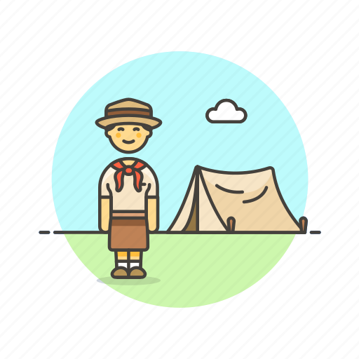 Camping, lifestyle, scout, tent, adventure, explore, woman icon - Download on Iconfinder