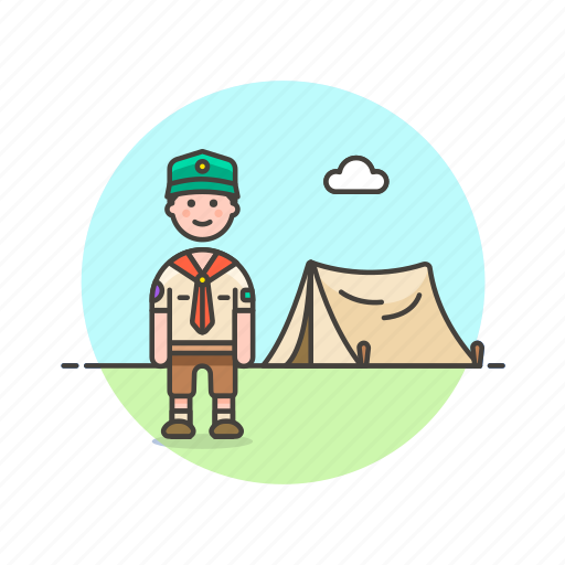 Camping, lifestyle, scout, tent, adventure, explore, man icon - Download on Iconfinder