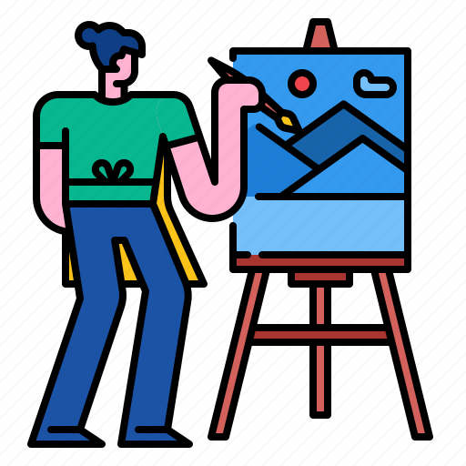 Artist, canvas, drawing, paint, paintbrush, painter icon - Download on Iconfinder