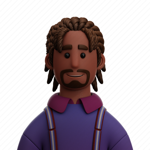 Black, afro, man, human, people, avatar, boy 3D illustration - Download on Iconfinder