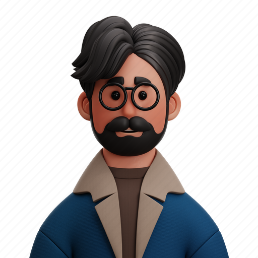 Man, fashion, people, avatar, male, person, eyeglasses 3D illustration - Download on Iconfinder