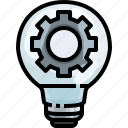 bulb, electricity, electronics, gear, idea, invention, light