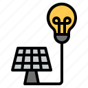 solar, cell, light, bulb, electricity, illumination, energy