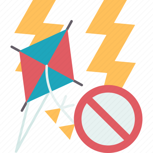 Kites, flying, avoid, lightning, danger icon - Download on Iconfinder