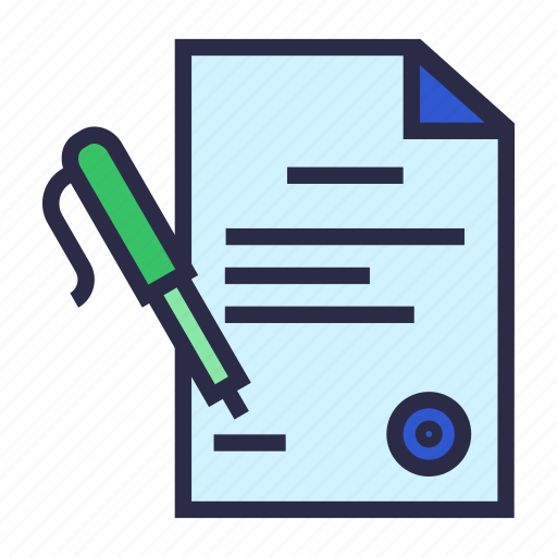 Agreement, contract, document, pen, signature icon - Download on Iconfinder